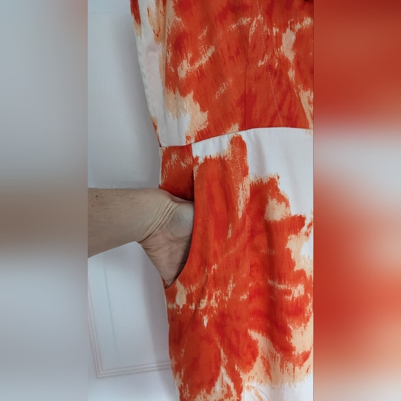 Orange & White Floral Dress - Picture 4 of 4